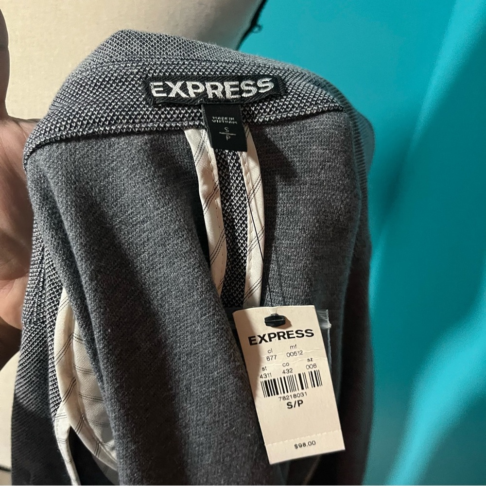 NWT Express S Gray Single Button Blazer Jacket - Picture 6 of 6